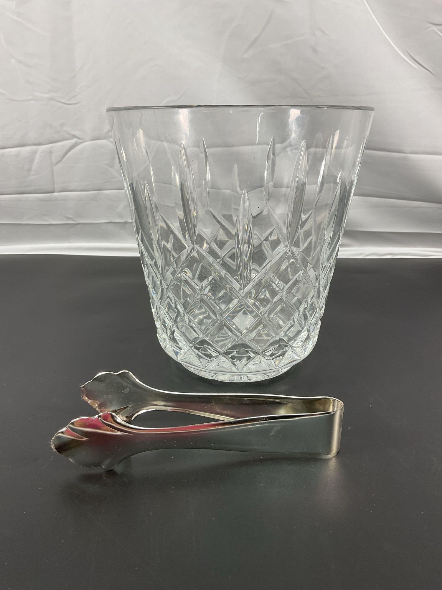 Waterford Crystal Ice Bucket with Silver Tongs (1 of 4)