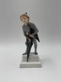 Royal Copenhagen Porcelain Figurine - Boy with Umbrella #1129