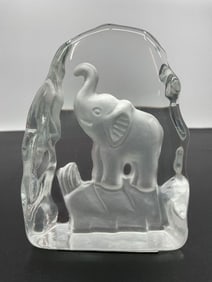 Etched Glass Elephant Figurine - Box 2