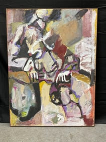 Abstract Expressionist Painting of a Seated Figure
