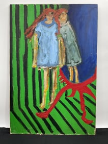 Abstract Painting of Two Figures