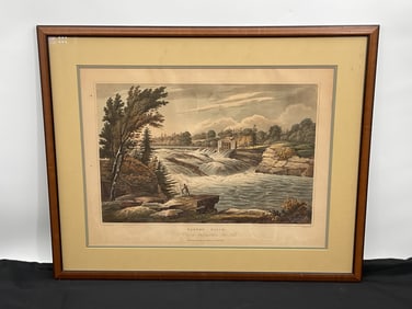 "Baker’s Falls" Aquatint by John Hill, c. 1820