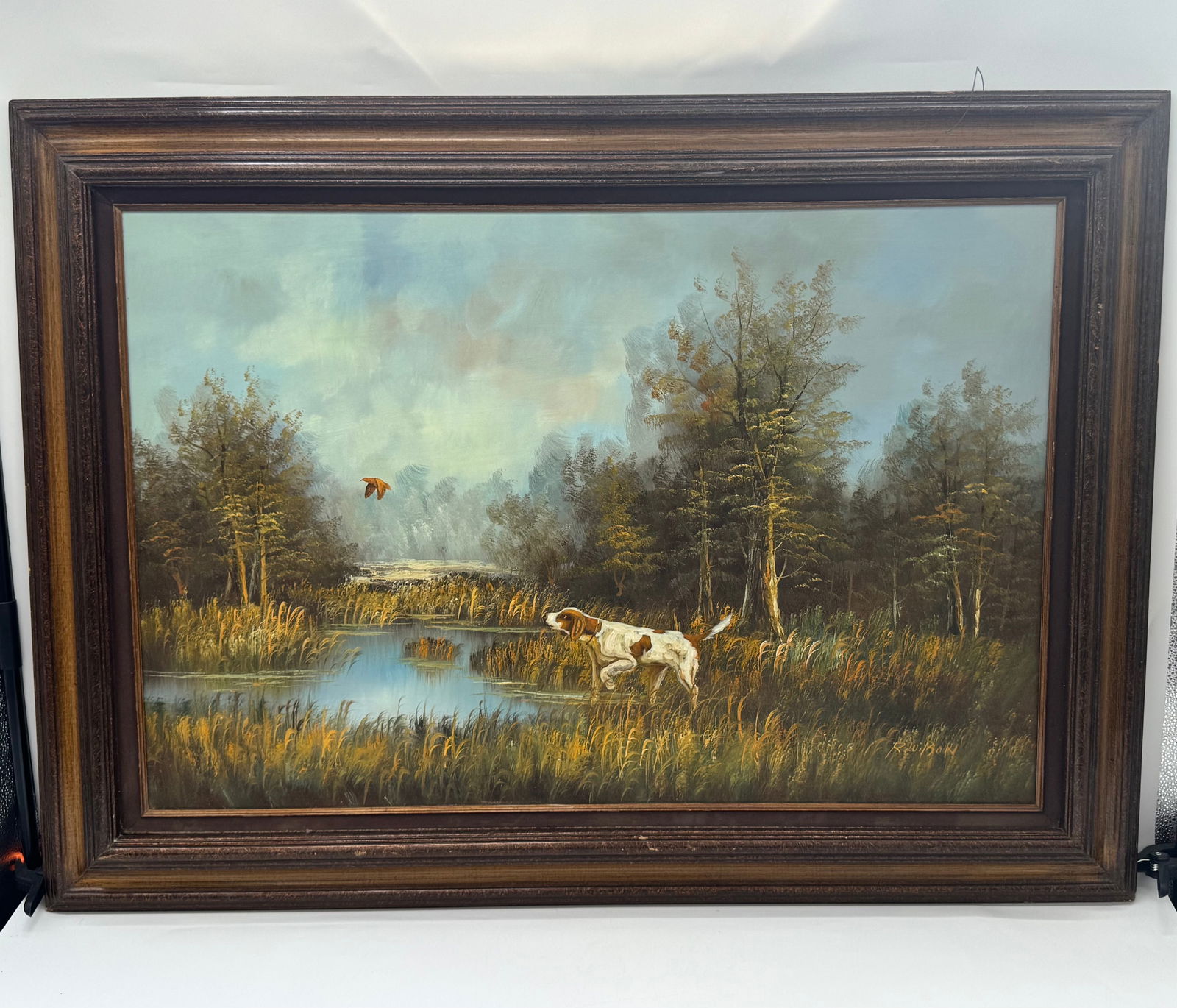 Hunting Dog Landscape Oil Painting (1 of 4)