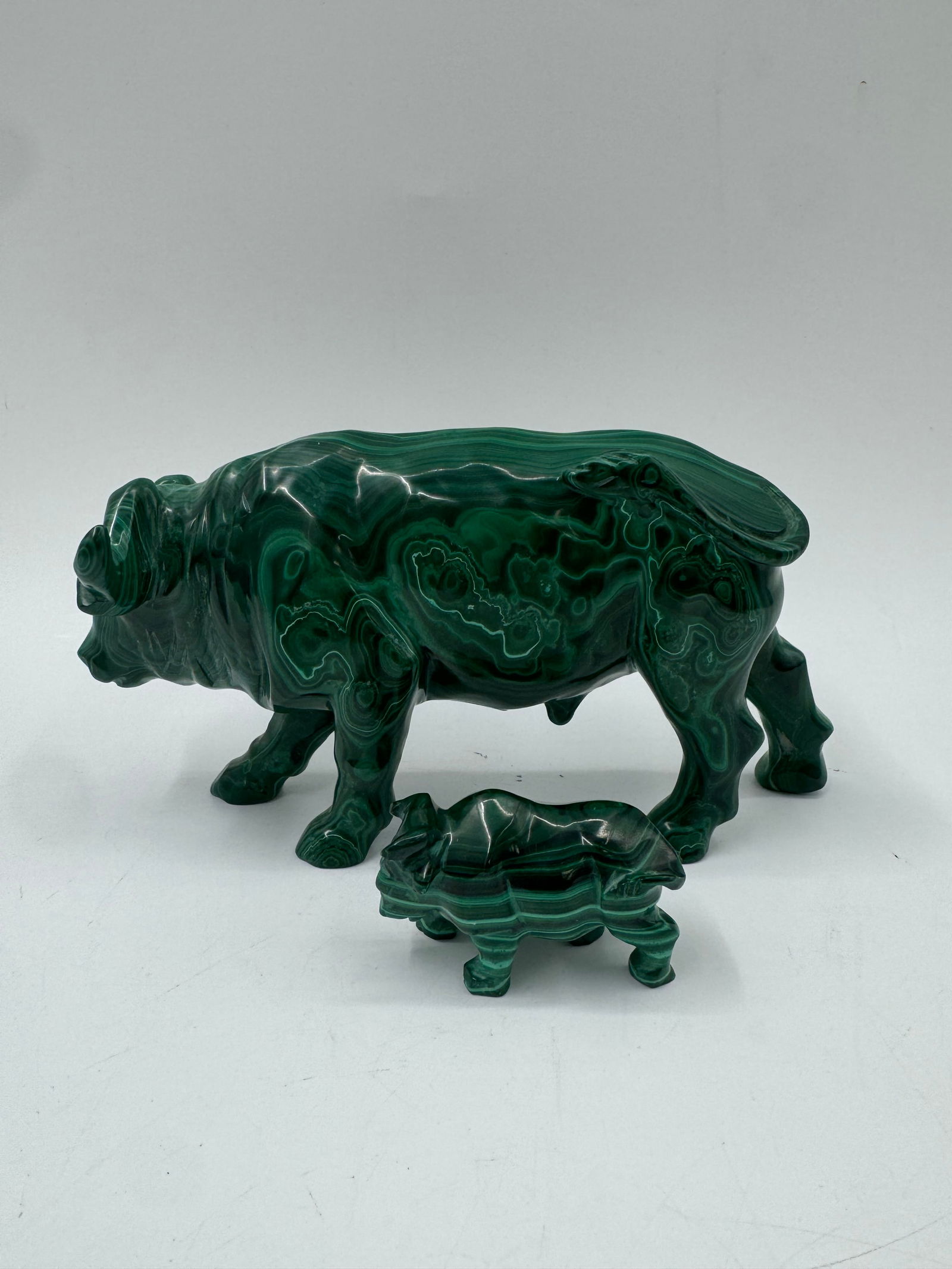 Two Malachite Bull Figurines (1 of 7)