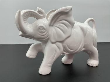 White Ceramic Elephant Planter - Box 4