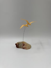 Marvin Wernick Seagull Sculpture on Stone Base