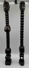 Pair of Carved African Fertility Figures