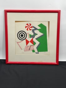 Lucio Del Pezzo "Composition" Serigraph, Framed