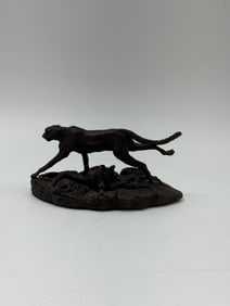 Franklin Mint Bronze Cheetah Sculpture