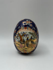 Decorative Egg with Bird and Floral Design