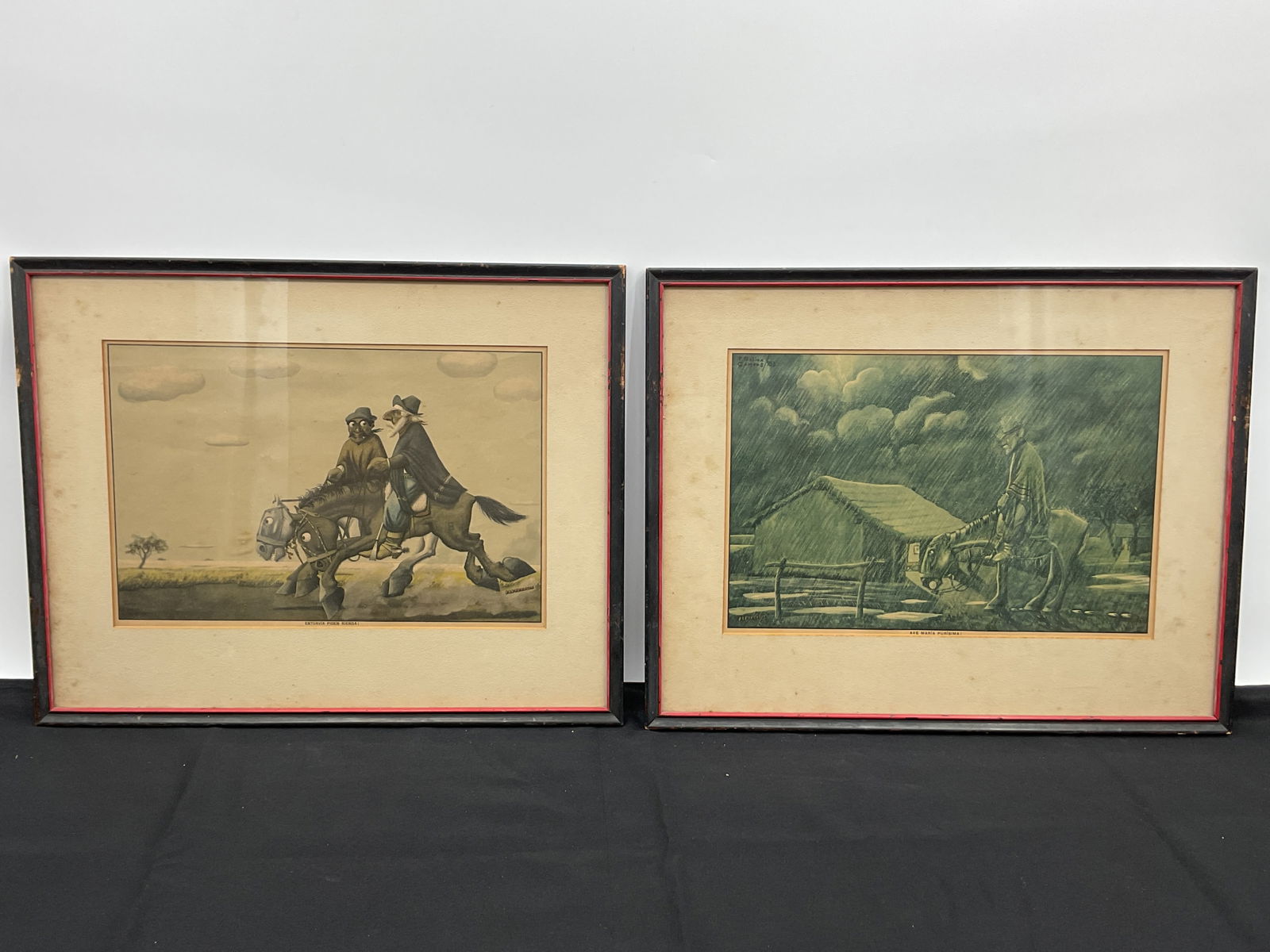 Florencio Molina Campos Caricature Prints (Set of 2) (1 of 6)