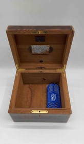 Wooden Cigar Humidor with Inlaid Design