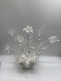 RARE Murano Style Glass Floral Arrangement