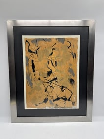 Abstract Composition in Black & Ochre