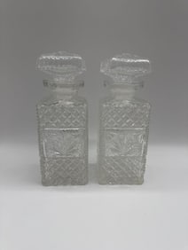 Pair of Cut Glass Decanters with Stoppers