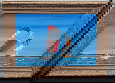 Caribean Sailing by Ilking Deniz (Turkish, b.1961) OIl on Canvas