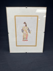 Asian Paper-Cut Folk Art of a Woman in Traditional Dress