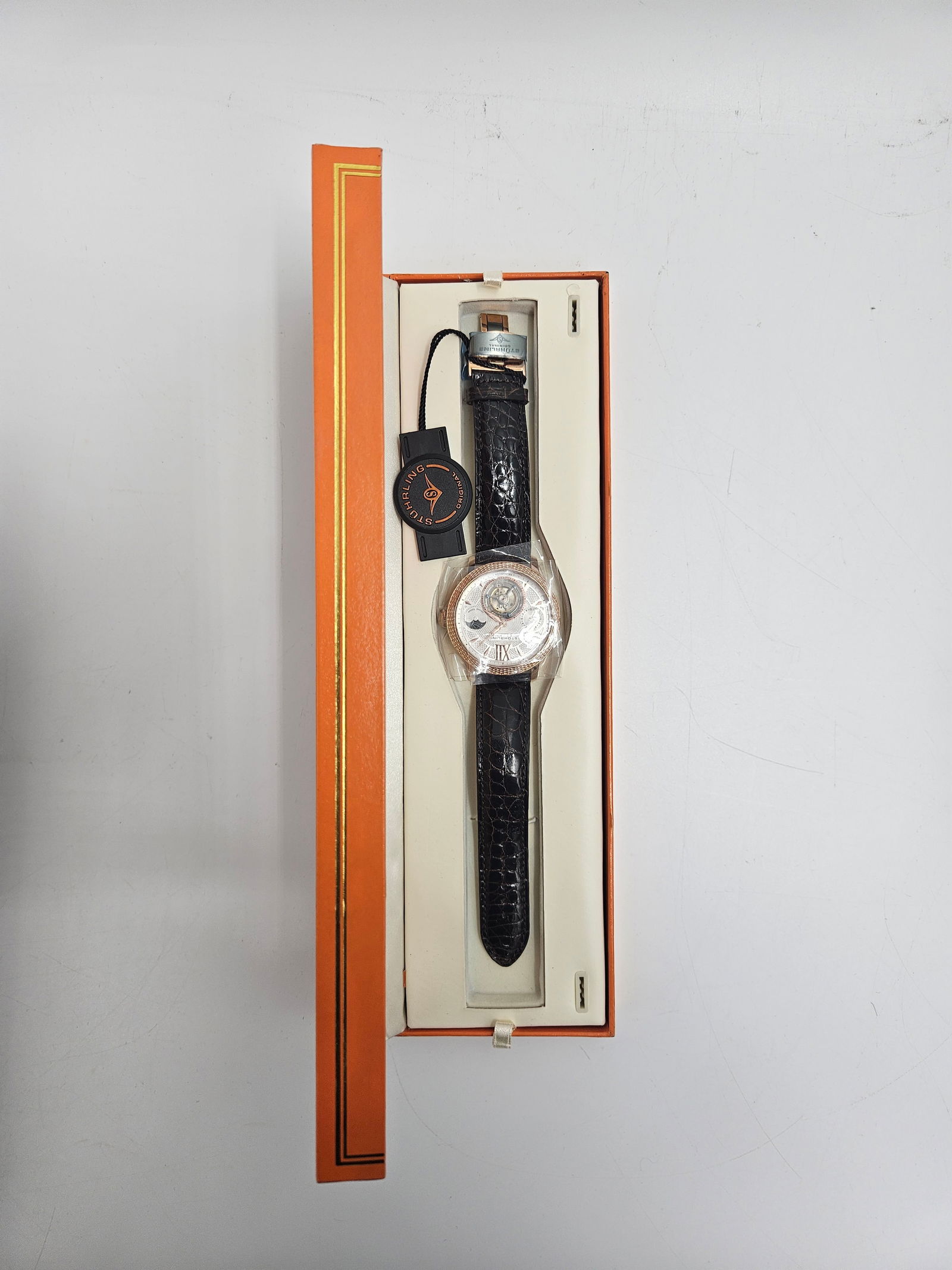 Stuhrling Original Rose Gold Tourbillon Automatic Wristwatch in Box (1 of 6)