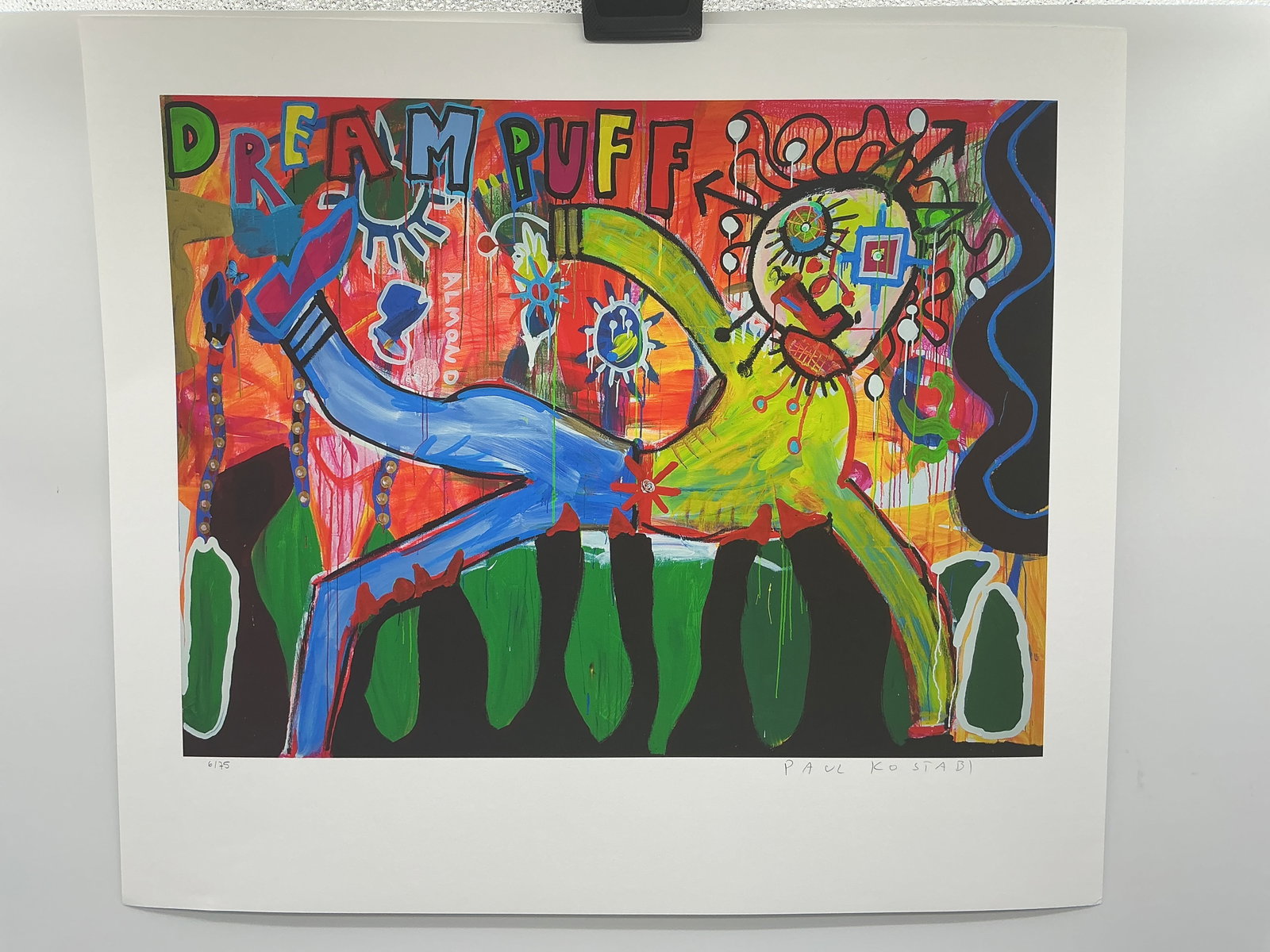 Paul Kostabi Dream Puff: Medium: Giclee On Paper Edition: 6/75 Size: 23.75 x 27.5 inches Additional Details: Hand signed and numbered by the artist. Image size: 17.5
