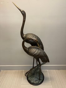Pair of Bronze Cranes