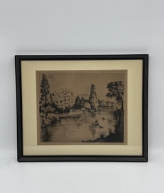 "Bois de Boulogne (Paris)" by Elias M. Grossman (American, 1898 to 1947) Etching