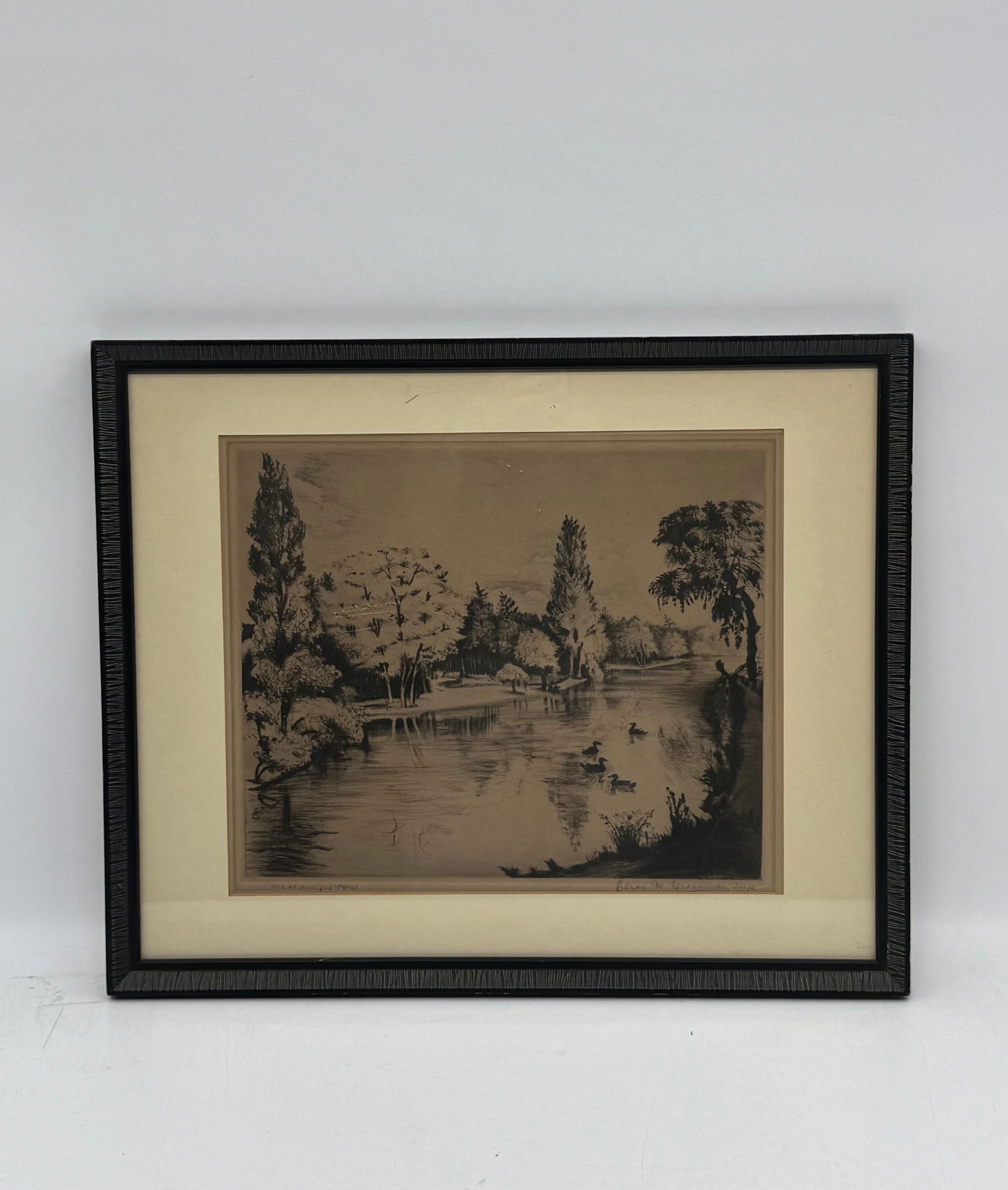 "Bois de Boulogne (Paris)" by Elias M. Grossman (American, 1898 to 1947) Etching (1 of 5)