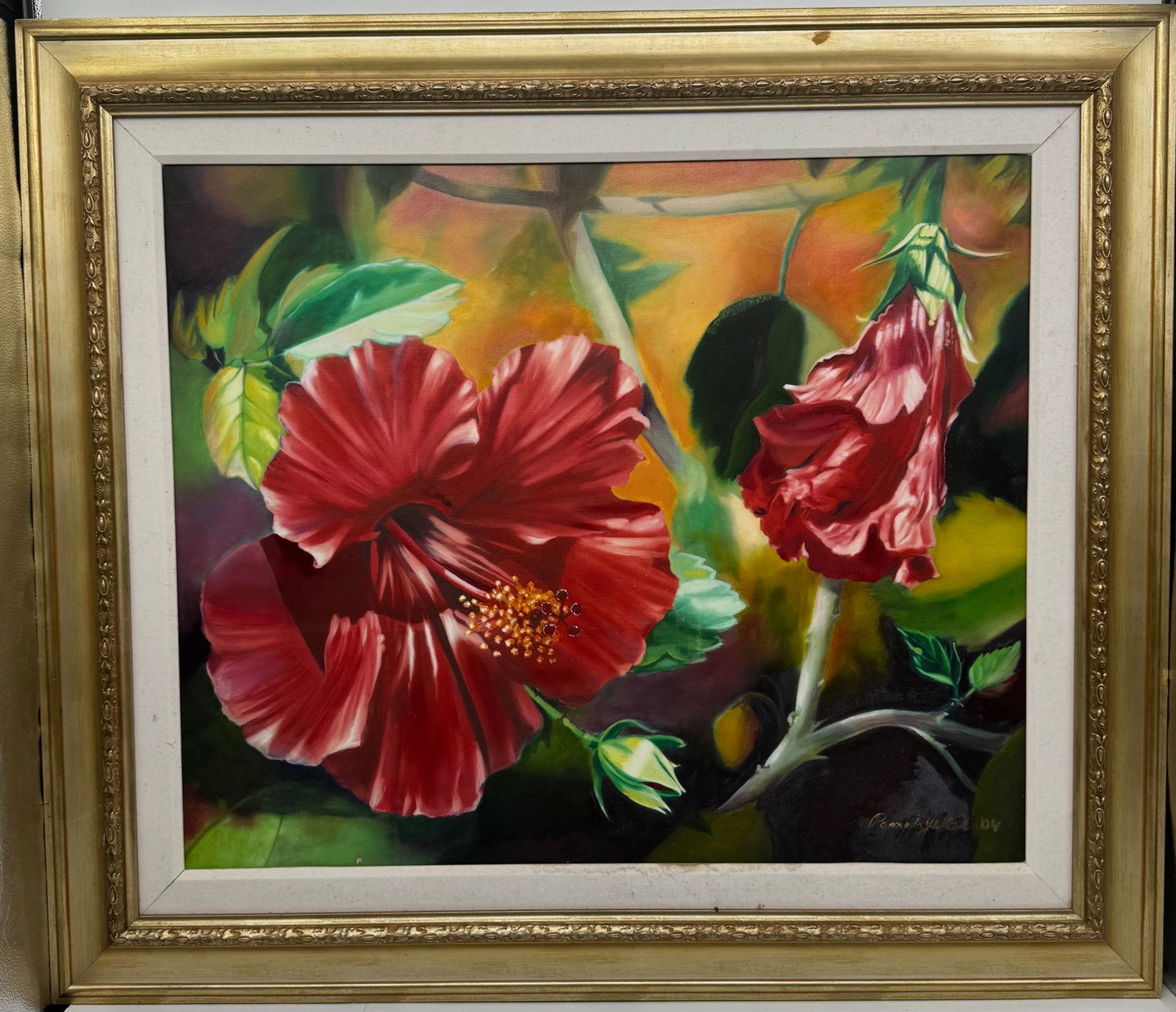 Hibiscus Still Life by Pamela Jekel (American, b.1948) Oil on Canvas (1 of 4)