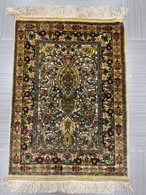 Hereke Turkish Silk Carpet Prayer Rug With Gold Threads