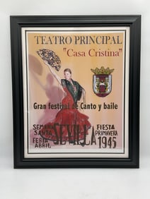 Casa Cristina Sevilla Fiesta Primavera 1945 Poster W/ COA