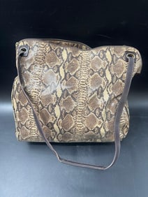 Faux Snakeskin Tote Bag