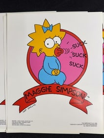 Lot of 10 “Maggie Simpson – Suck Suck Suck?? Posters (1990)