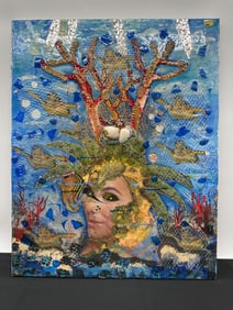 "Save the Turtles" by Ivonne Krantz (Panama, 1954) Mixed Media Eco Friendly Art