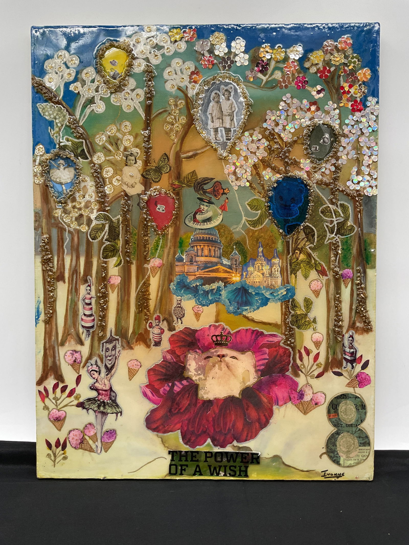 "The Power of a Wish"  by Ivonne Krantz (Panama, 1954) Mixed Media Eco Friendly Art (1 of 4)