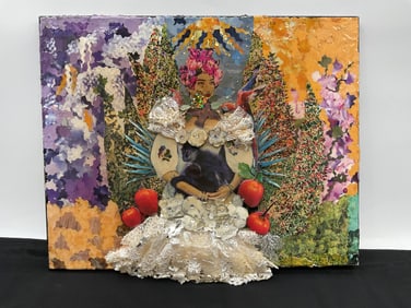 "Frida Kahlo" by by Ivonne Krantz (Panama, 1954) Mixed Media Eco Friendly Art