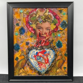 "Fix my Broken Heart with Gold" by Ivonne Krantz (Panama, 1954) Mixed Media Eco Friendly Art