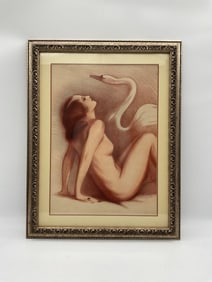 Leda and the Swan by J. Klineberg Pastel