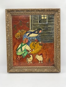 Barnyard Morning by Z. (Unknown Artist)