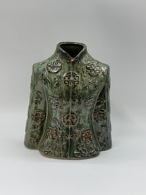 Ceramic Jacket Vase with Asian Motif