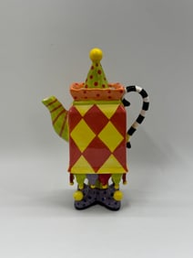 Whimsical Ceramic Teapot with Clown Motif