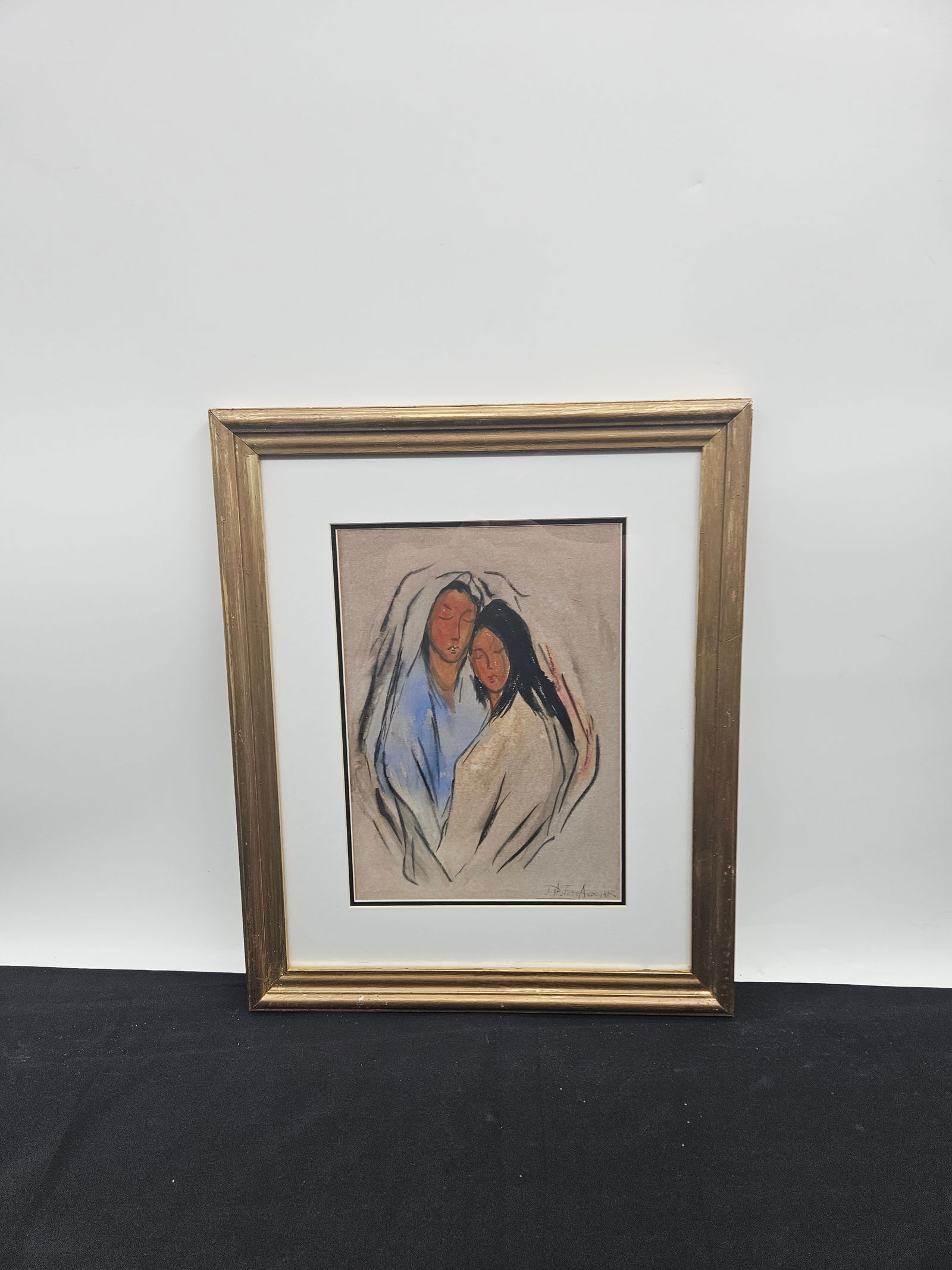 "Maternity" by Juan Plutarco Andujar (Dominican, 1931-1995) Watercolor (1 of 4)