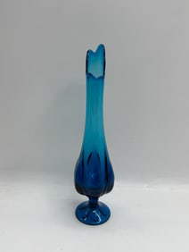 Blue Art Swung Glass Bud Vase