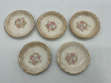 Set of Fine China Plates with Floral Design