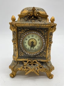Ornate Gilt Bronze Mantel Clock