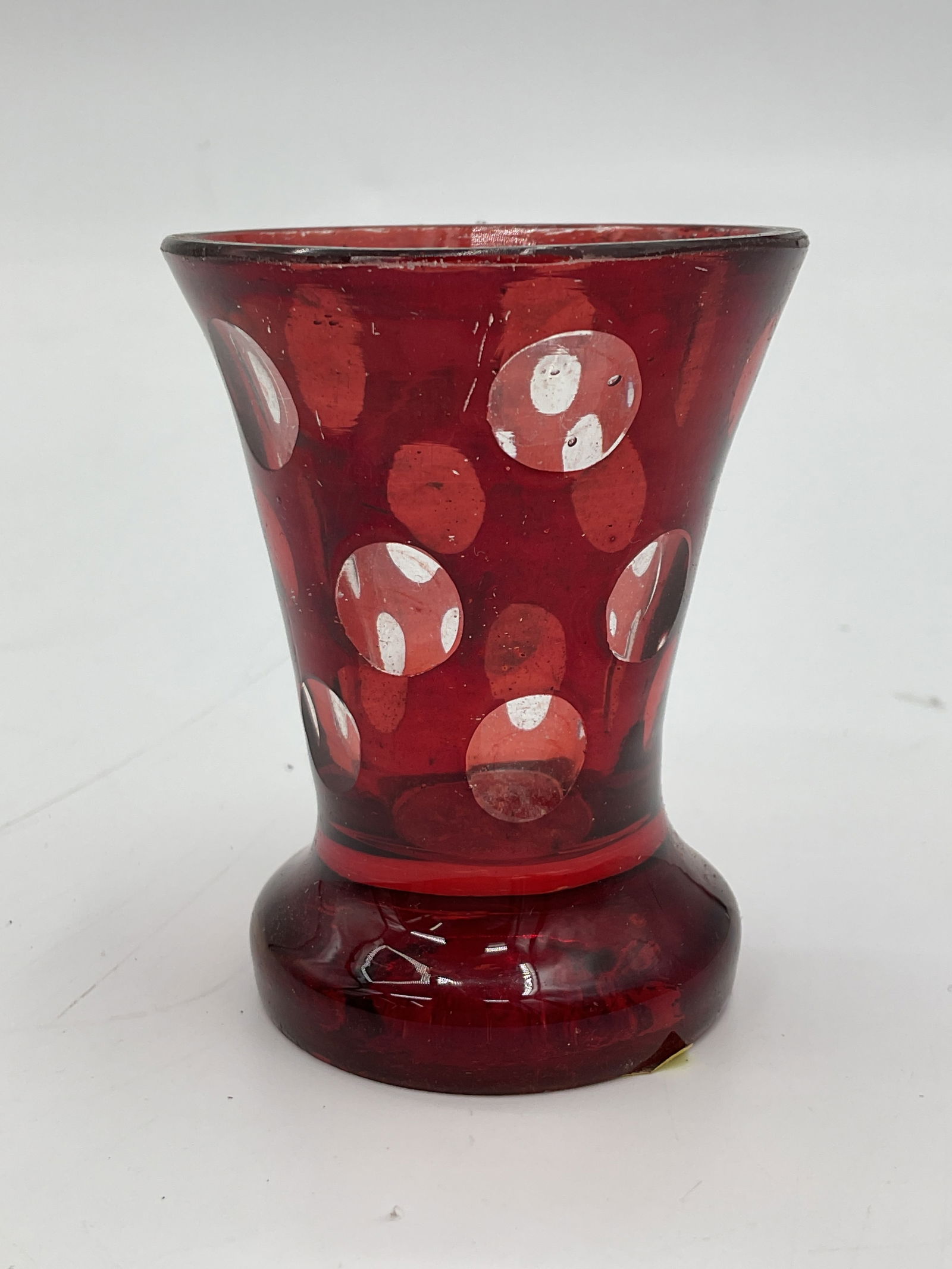 Bohemian Ruby Red Cut to Clear Shot Glass (1 of 3)