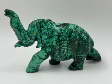 Malachite Elephant Carving