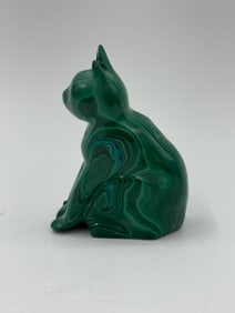 Malachite Cat Sculpture