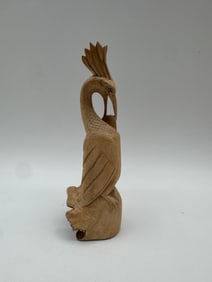Hand Carved Wooden Bird Sculpture, Montserrat