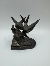 Bronze Sculpture of Swallows in Flight