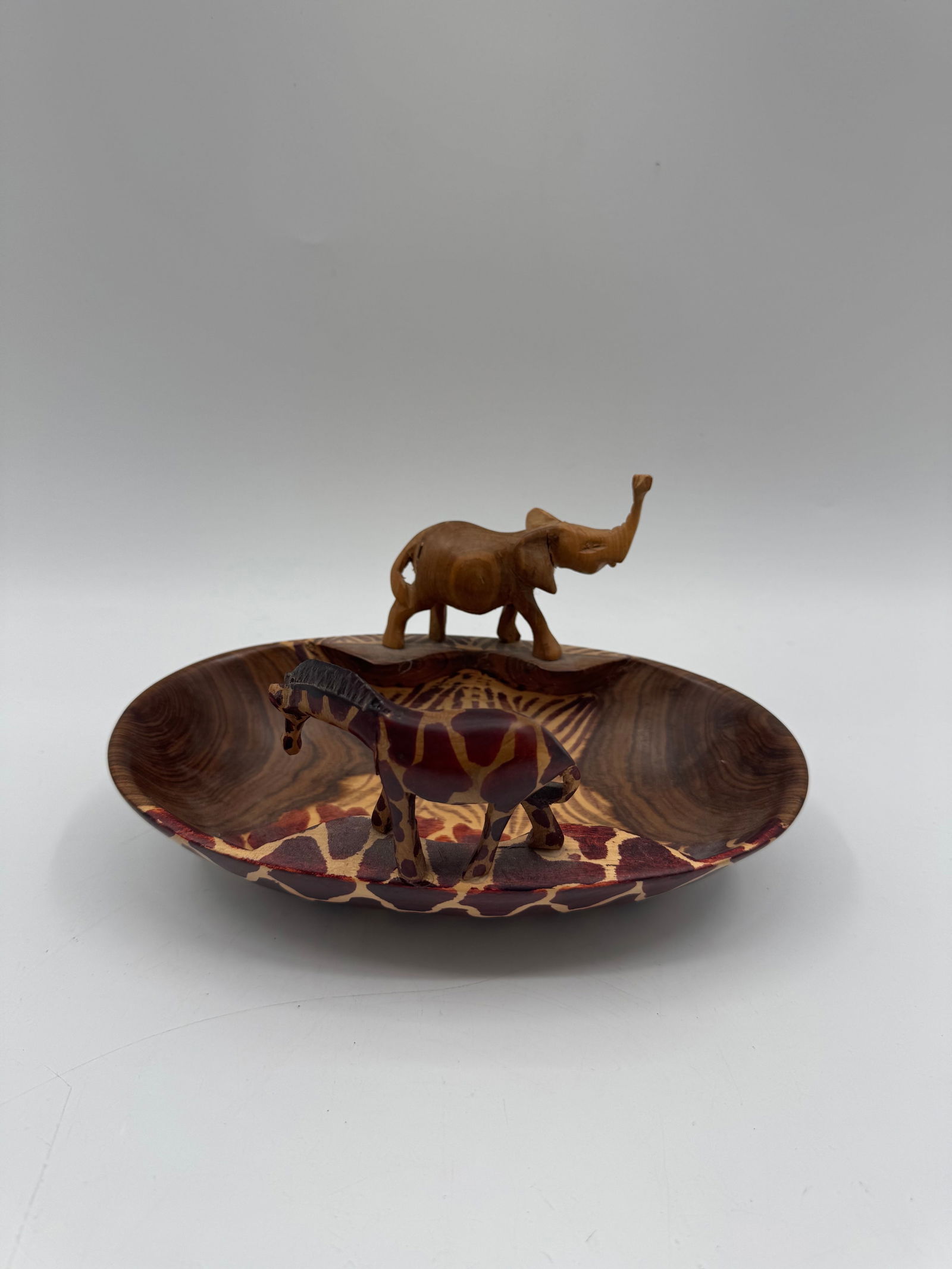 Carved Wood African Animal Dish (1 of 4)