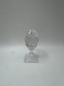 Cut Crystal Egg on Stand